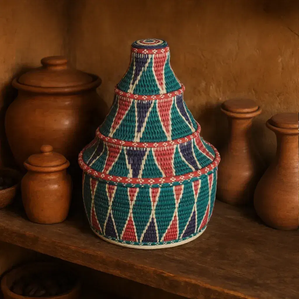 Decorative Moonj Woven Basket